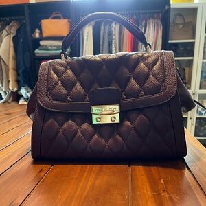 Vera Bradley Leather Stella Satchel Aubergine EUC